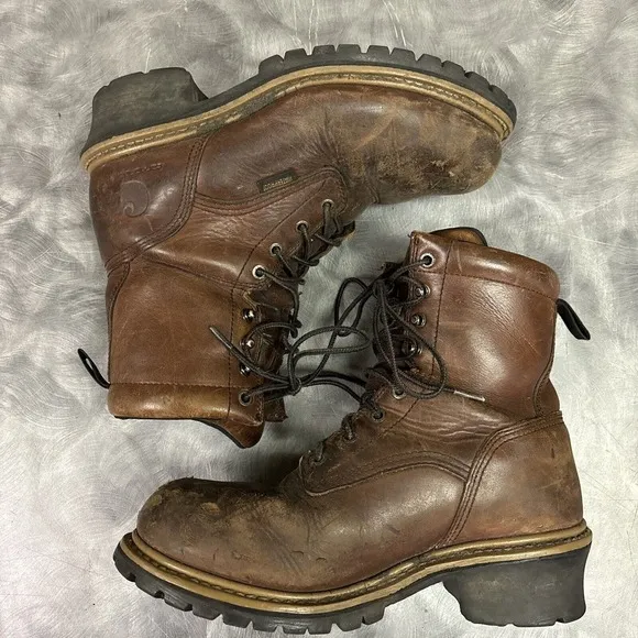 Carhartt 3690 Insulated Waterproof Steel Toe Logger Boots Men's 8.5 D