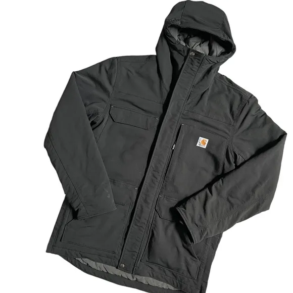 CARHARTT BLACK SUPER DUX RELAXED FIT INSULATED RAIN DEFENDER WINTER COAT SIZE S
