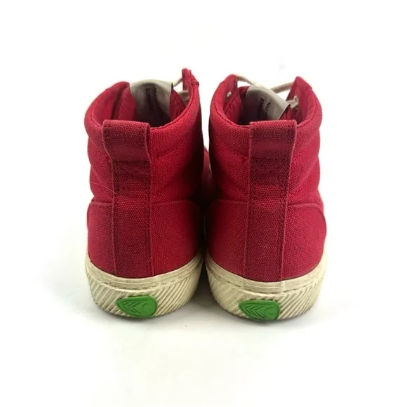 Cariuma OCA High Top Sneakers Womens 7 Red Canvas Lace Up Mens 5.5 Shoes