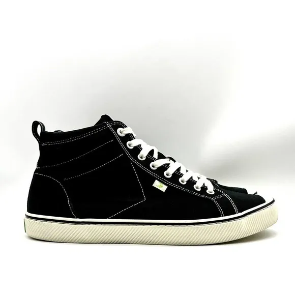 Cariuma Shoes Men Size 13 Women 14.5 Rio Brazil Black and White Canvas High Top