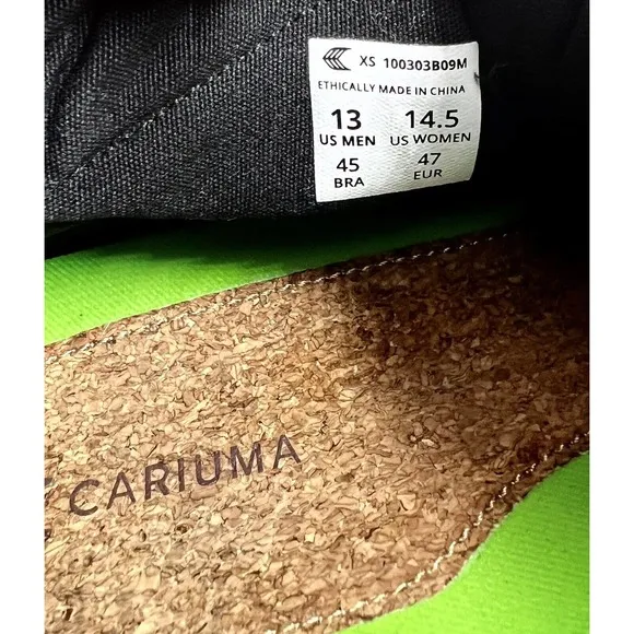 Cariuma Shoes Men Size 13 Women 14.5 Rio Brazil Black and White Canvas High Top