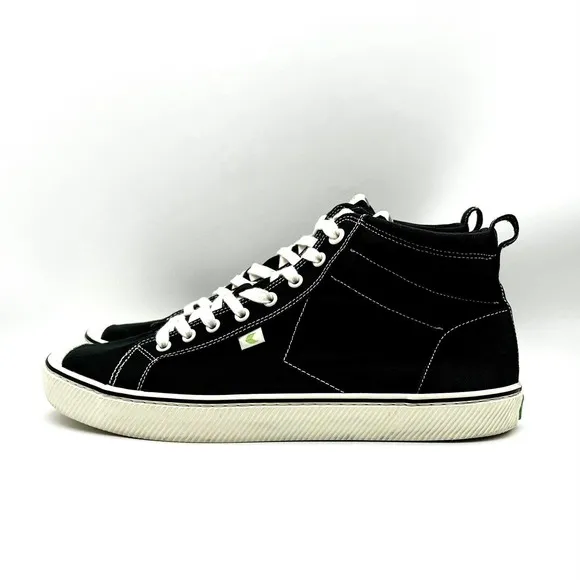 Cariuma Shoes Men Size 13 Women 14.5 Rio Brazil Black and White Canvas High Top