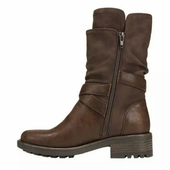 Carlos Santana Sawyer Moto Boots Booties Dark Brown