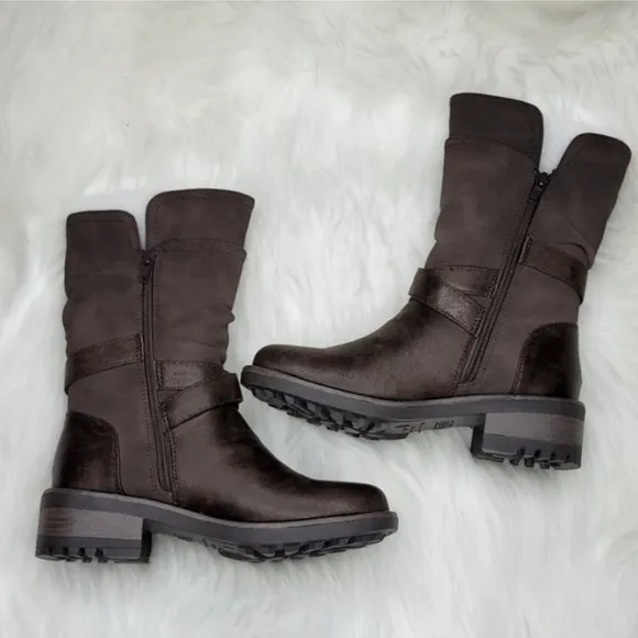 Carlos Santana Sawyer Moto Boots Booties Dark Brown