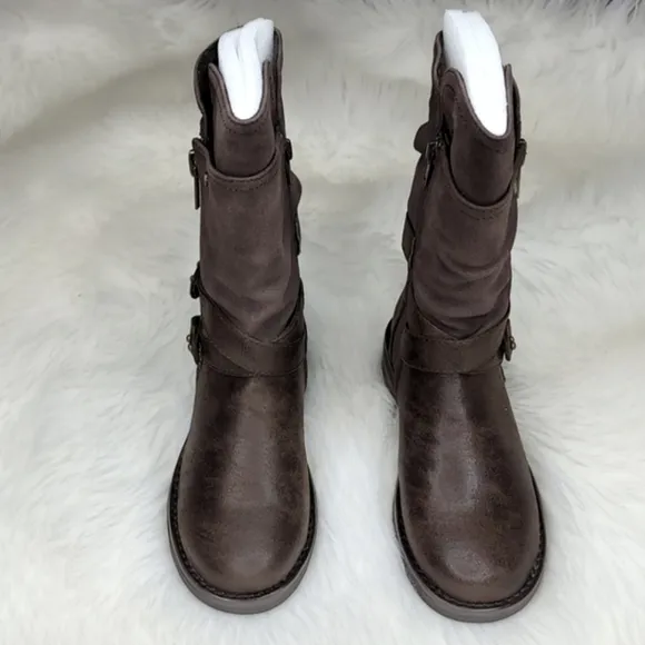 Carlos Santana Sawyer Moto Boots Booties Dark Brown