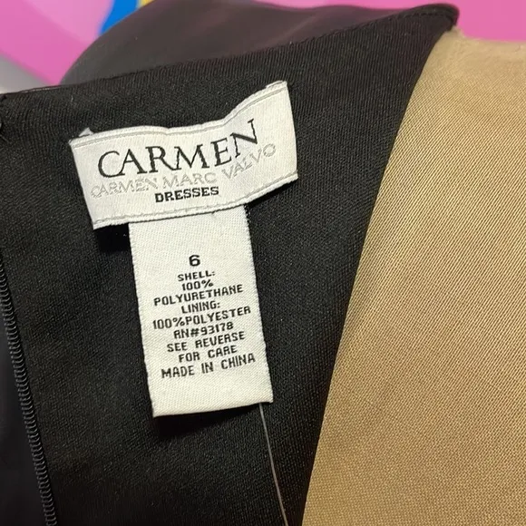 Carmen Marc Valvo Faux Vegan Leather Shift Dress NWT