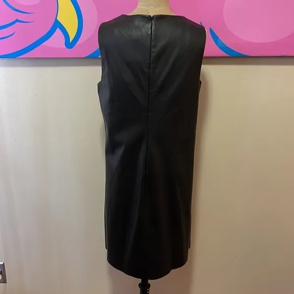 Carmen Marc Valvo Faux Vegan Leather Shift Dress NWT