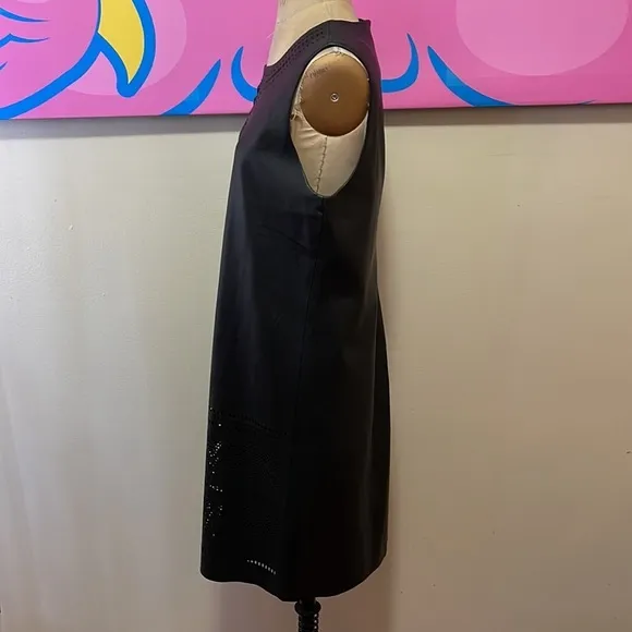 Carmen Marc Valvo Faux Vegan Leather Shift Dress NWT