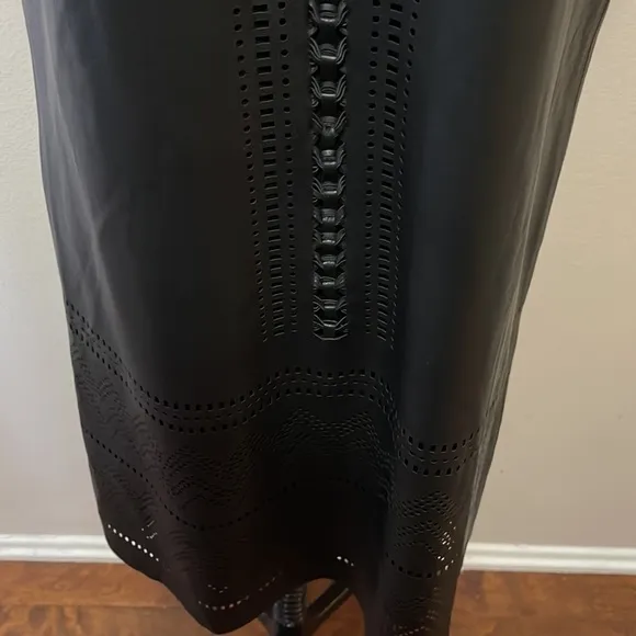 Carmen Marc Valvo Faux Vegan Leather Shift Dress NWT
