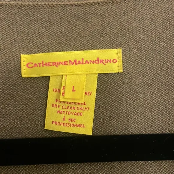 Catherine Malandrino sweater cashmere Large khaki green