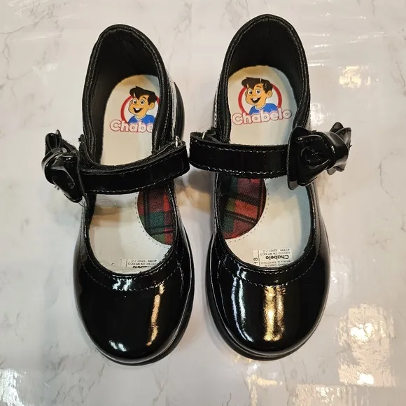 Chabelo Black Patent Leather Kids Shoes