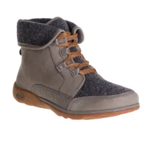Chaco Barbary Nickel Grey Waterproof Leather Lace Up Boots