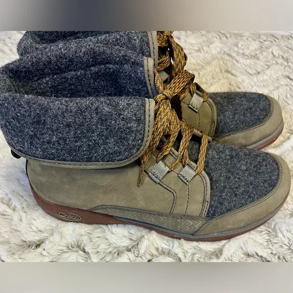 CHACO Waterproof Leather Barbary Boots Lace Up Outdoor Rain Winter Size 8.5