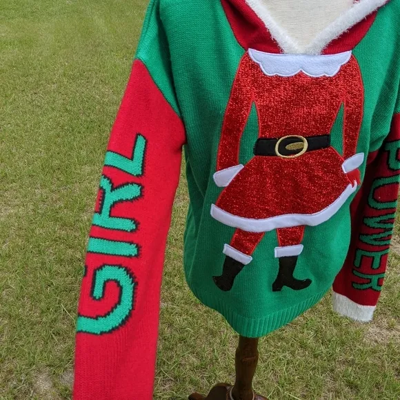 Christmas sweater. Girl power. Hoodie. Med…