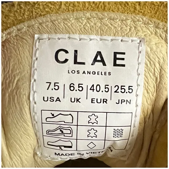 CLAE Bradley Pale Banana Nobuck Sneakers Size 7.5