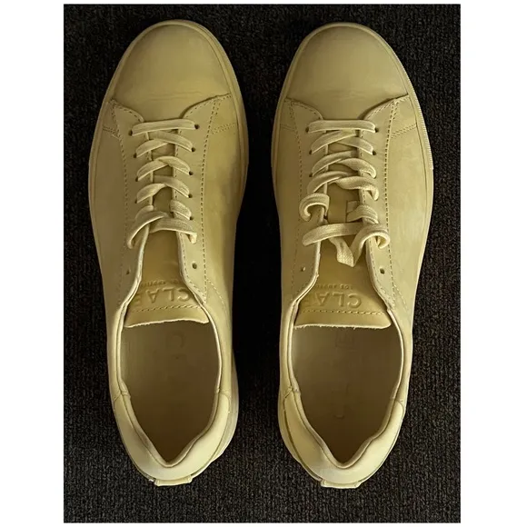 CLAE Bradley Pale Banana Nobuck Sneakers Size 7.5