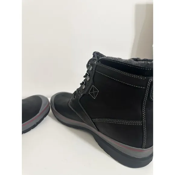 Clarks Milwright Rise Waterproof Men's Black Tumbled Leather Boots Sz 11