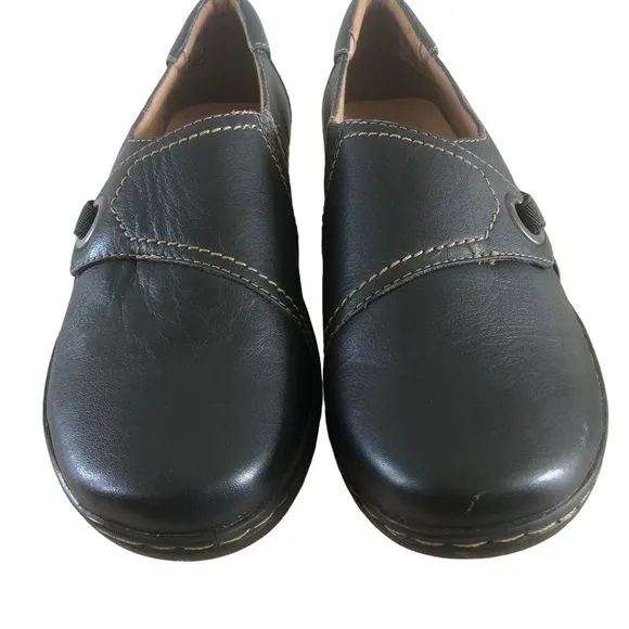 Clarks Navy Blue Evianna Comfort Loafer Shoes 8