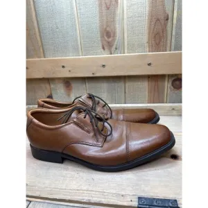 Clarks Ultimate Comfort Mens Leather Lace-Up Dress Shoes Size 10 Tan Brown