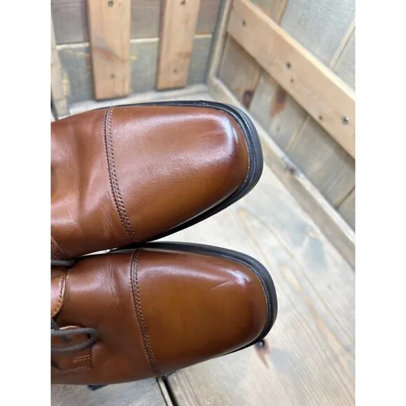 Clarks Ultimate Comfort Mens Leather Lace-Up Dress Shoes Size 10 Tan Brown