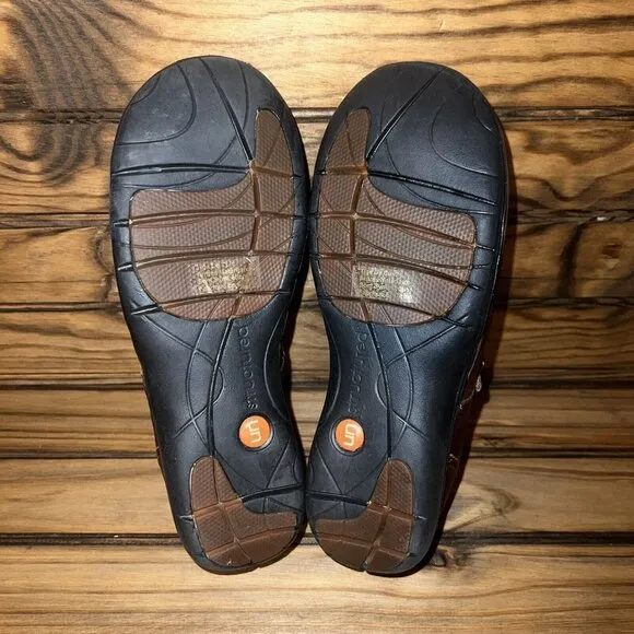Clarks UN.BLOCK Shoes Womens Size 8 Leather Slip On Comfort Brown Mary Jane NEW