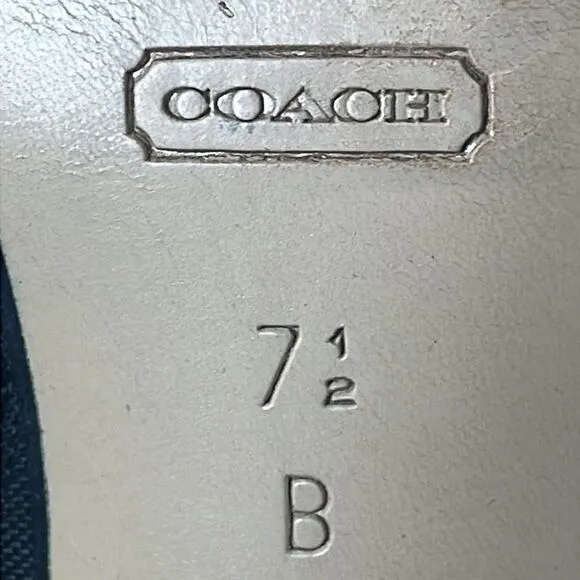Coach Abby Y2K Black Leather Canvas “C”Monogram Women’s Sz 7.5B Zip Kitten Heels