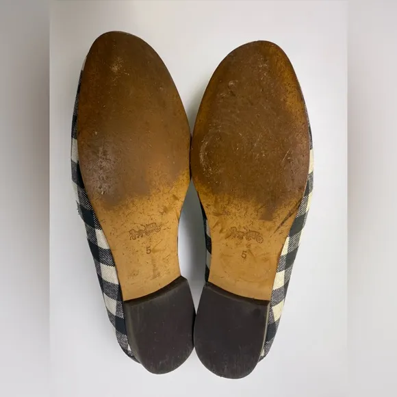 Coach Haley Loafer With Gingham Print Navy Size 5