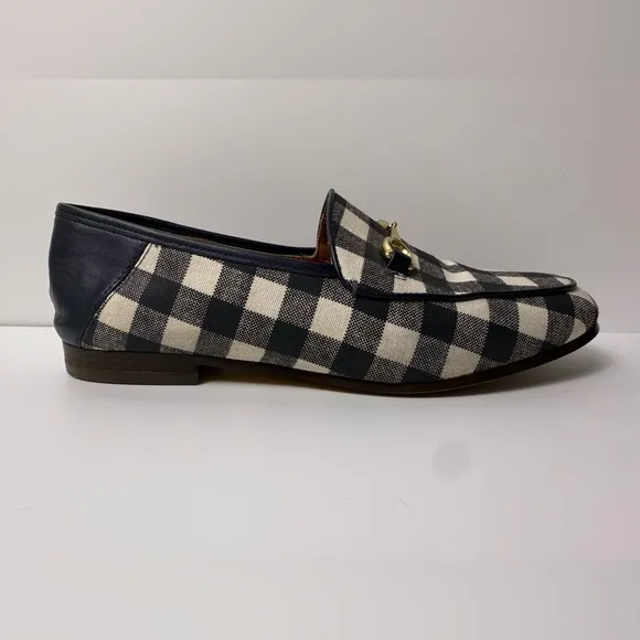 Coach Haley Loafer With Gingham Print Navy Size 5