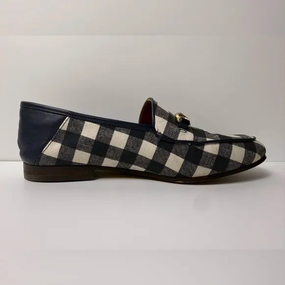 Coach Haley Loafer With Gingham Print Navy Size 5