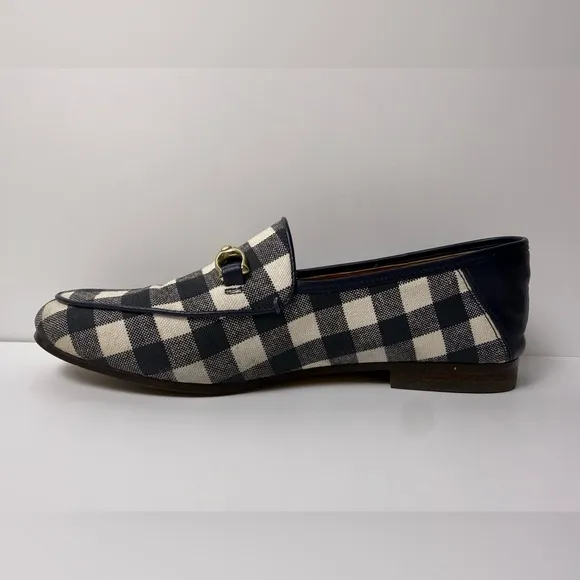 Coach Haley Loafer With Gingham Print Navy Size 5