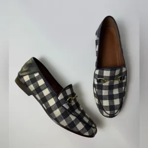 Coach Haley Loafer With Gingham Print Navy Size 5