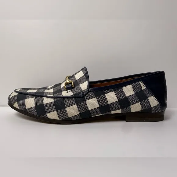 Coach Haley Loafer With Gingham Print Navy Size 5