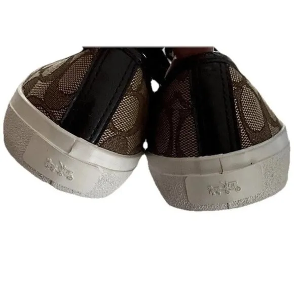 COACH Women’s Sz 6 Empire A00248 Lace up Sneakers Brown Monogram Logo