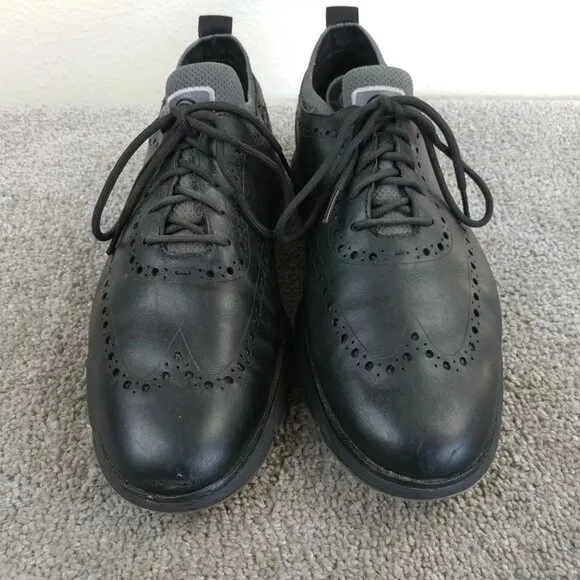 Cole Haan 4.zerogrand Mens Size 10.5 Shoes Oxford Wingtip Black Leather Sneakers