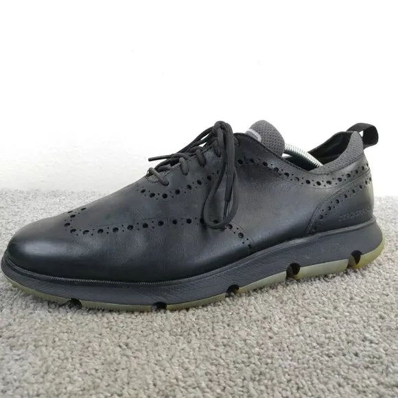 Cole Haan 4.zerogrand Mens Size 10.5 Shoes Oxford Wingtip Black Leather Sneakers