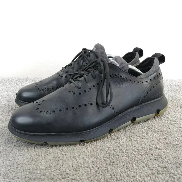 Cole Haan 4.zerogrand Mens Size 10.5 Shoes Oxford Wingtip Black Leather Sneakers