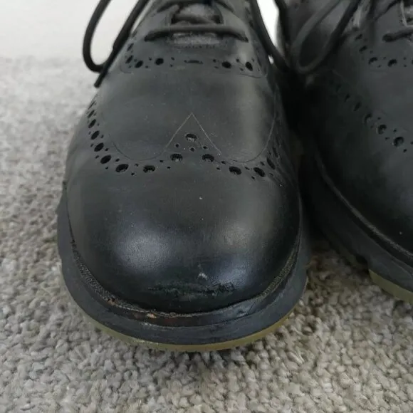 Cole Haan 4.zerogrand Mens Size 10.5 Shoes Oxford Wingtip Black Leather Sneakers