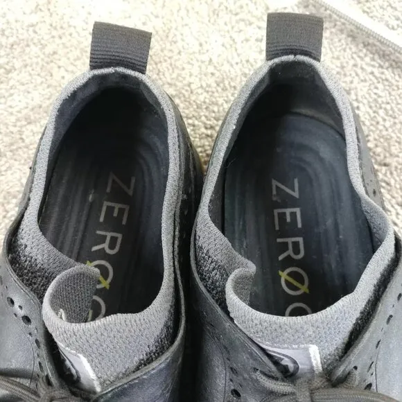 Cole Haan 4.zerogrand Mens Size 10.5 Shoes Oxford Wingtip Black Leather Sneakers