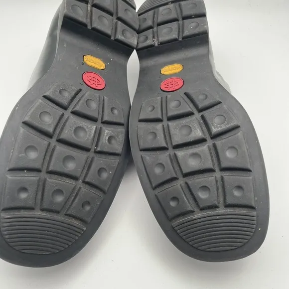 Cole Haan Black Leather Monk Strap Bicycle Toe Slip On with Vibram Soles Mens 12
