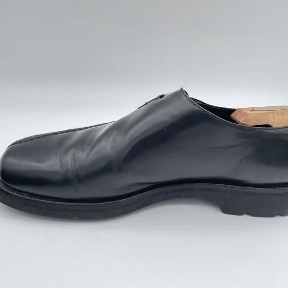 Cole Haan Black Leather Monk Strap Bicycle Toe Slip On with Vibram Soles Mens 12