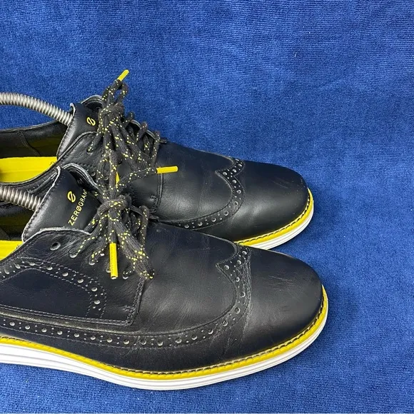 Cole Haan Original Grand Wingtip Oxford Golf Shoes Mens Size 8.5 M Black yellow