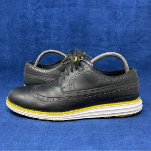 Cole Haan Original Grand Wingtip Oxford Golf Shoes Mens Size 8.5 M Black yellow