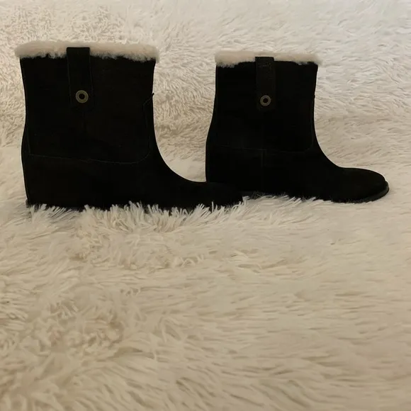 Cole Haan Shearling Leather Ankle Boots