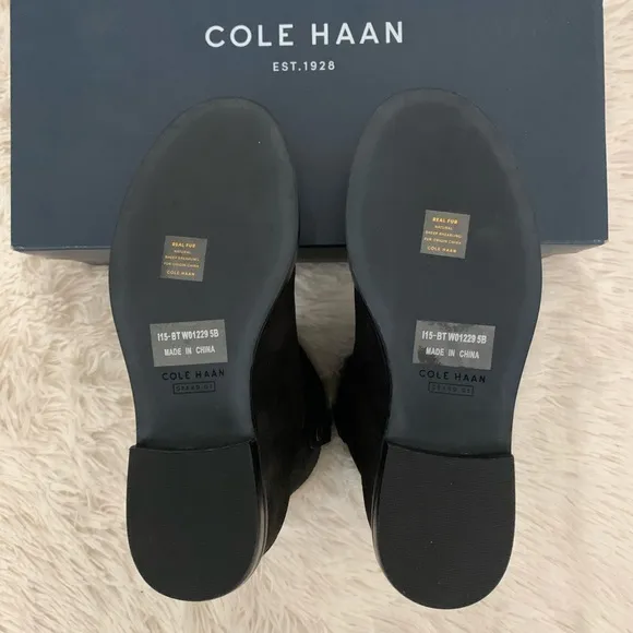 Cole Haan Shearling Leather Ankle Boots