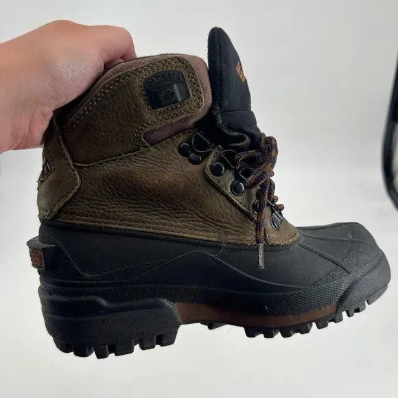 Columbia Bugabootoo Waterproof Winter Boots Womens Size 7 Green Leather Rubber