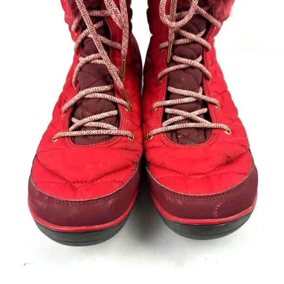 Columbia Heavenly Omni Heat Boots 12 Womens Red Waterproof Lace Up Bootie