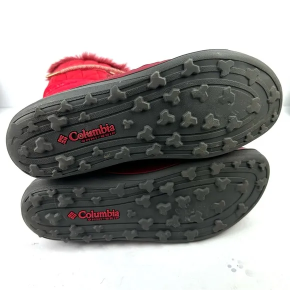 Columbia Heavenly Omni Heat Boots 12 Womens Red Waterproof Lace Up Bootie