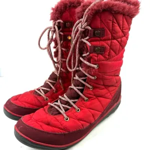 Columbia Heavenly Omni Heat Boots 12 Womens Red Waterproof Lace Up Bootie