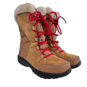 Columbia Ice Maiden Winter Tan White Waterproof Leather Insulated Winter Boots 7