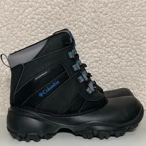 Columbia Kids Black Rope Tow 3 Waterproof 200g Insulated Warm Winter Boots SZ 3